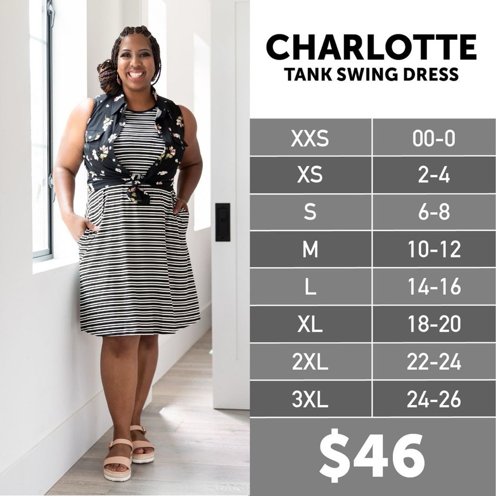LuLaRoe Charlotte Dress - XL - Picture 4 of 4